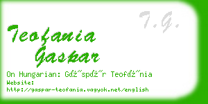 teofania gaspar business card